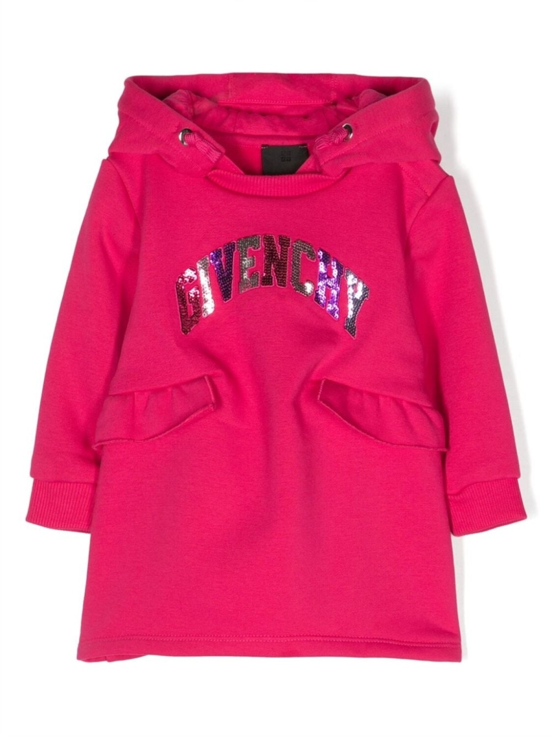 

Givenchy Kids платье с пайетками и капюшоном, розовый