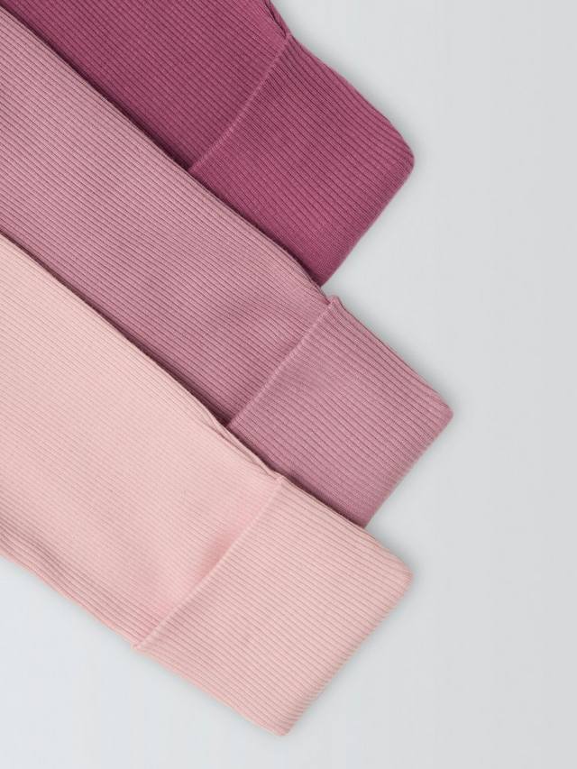 Детский комбинезон с молнией из ребристого хлопка John Lewis, Pack of 3, Multi — фото 3