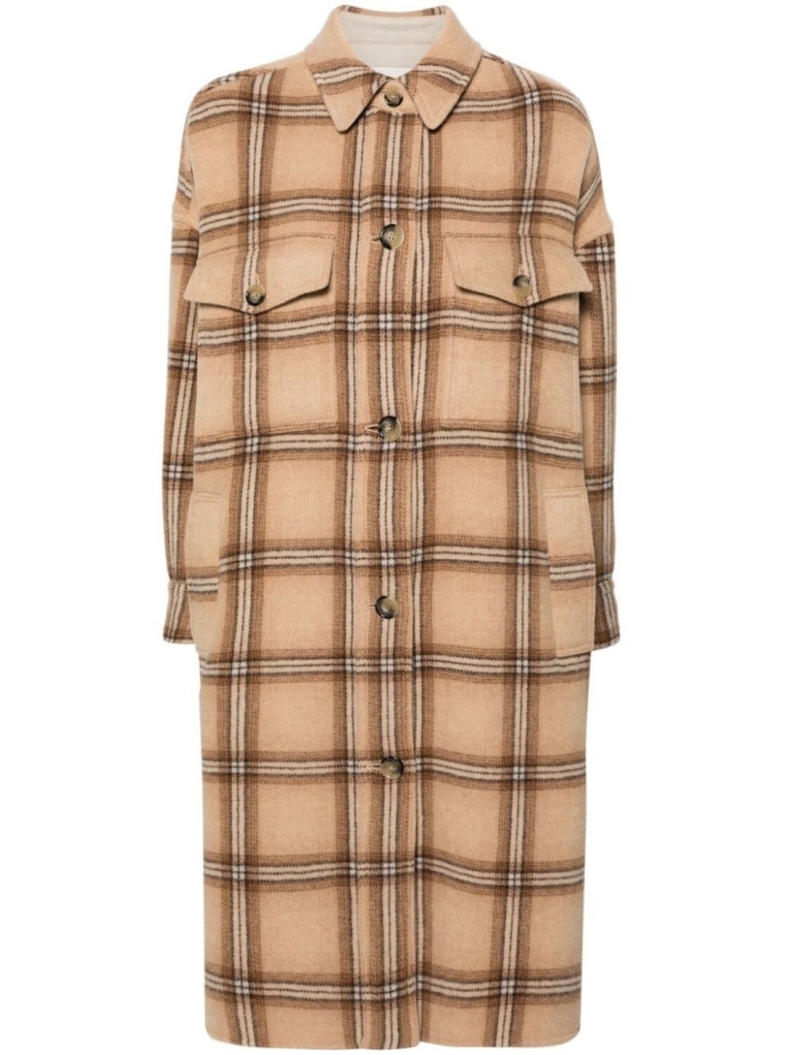 

ISABEL MARANT пальто миди Fontizia в клетку, нейтральный цвет