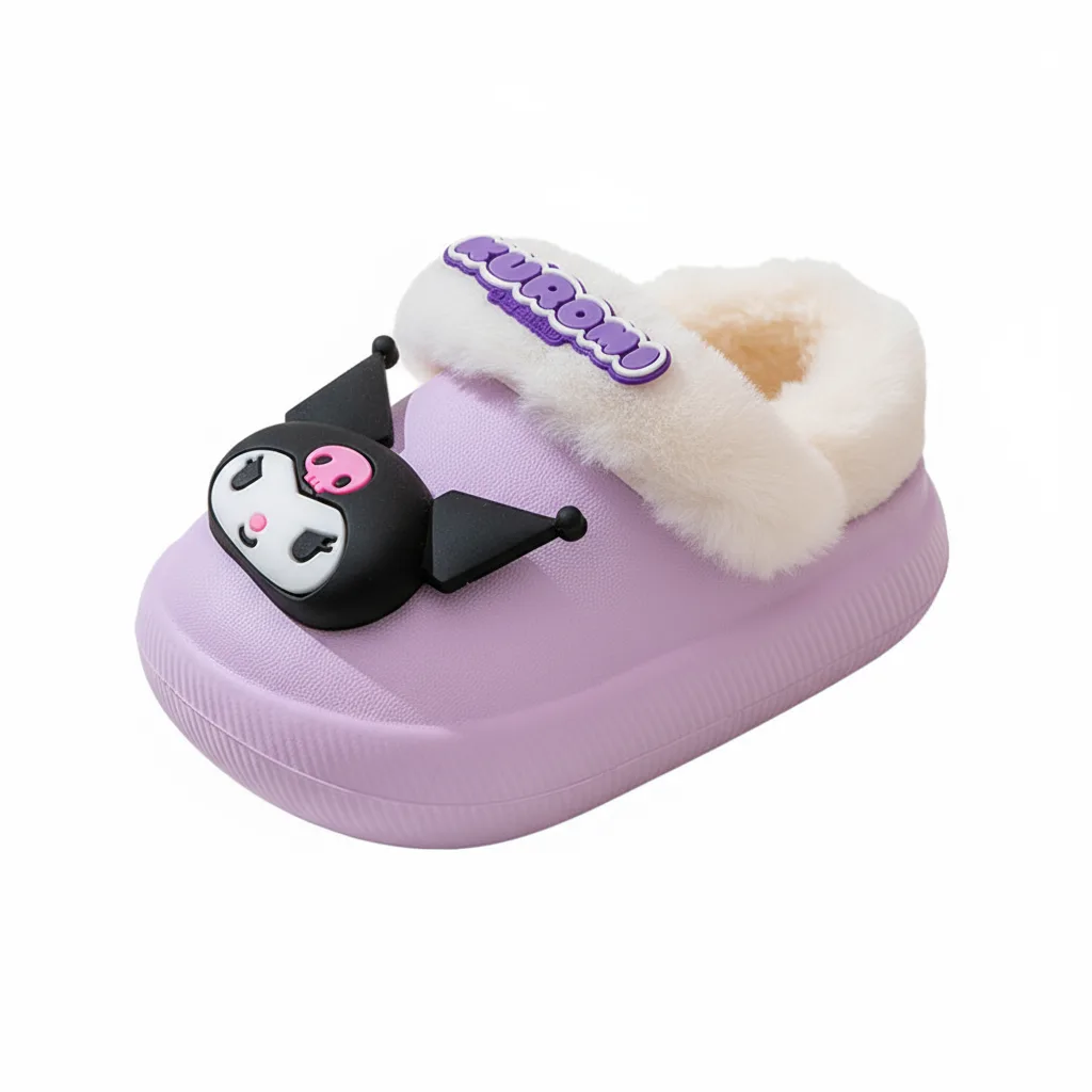 Домашние тапочки для детей Sanrio, фиолетовый Kuromi