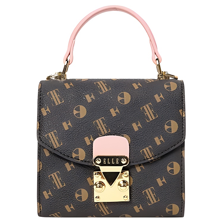 

ELLE Сумка Fabric Handbag Women's Coffee & Black/Coffee & Pink