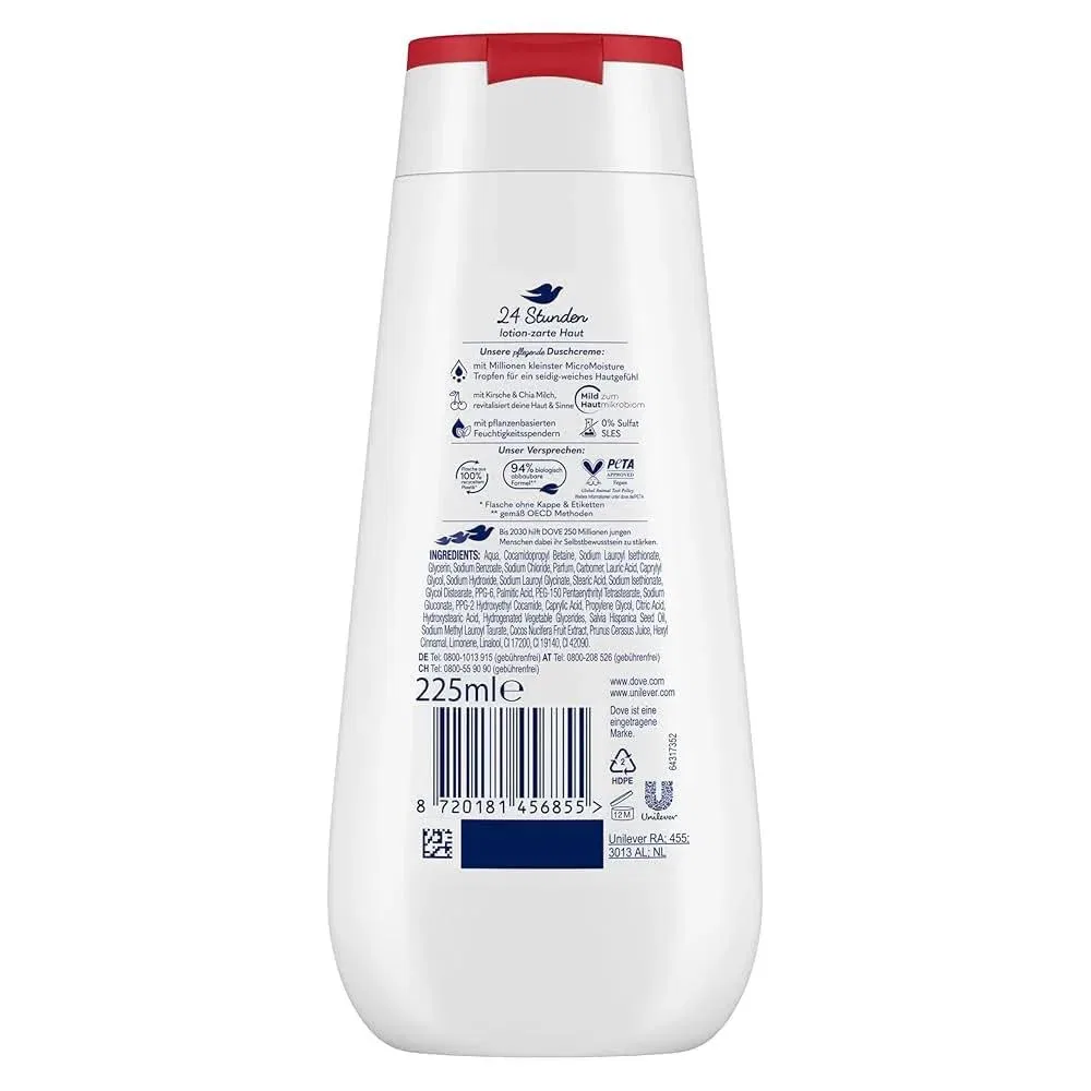 Крем-гель для душа «Revitalising Care Cherry & Chia Milk» от Dove Advanced Care (6 шт. по 225 мл) Dove — фото 2