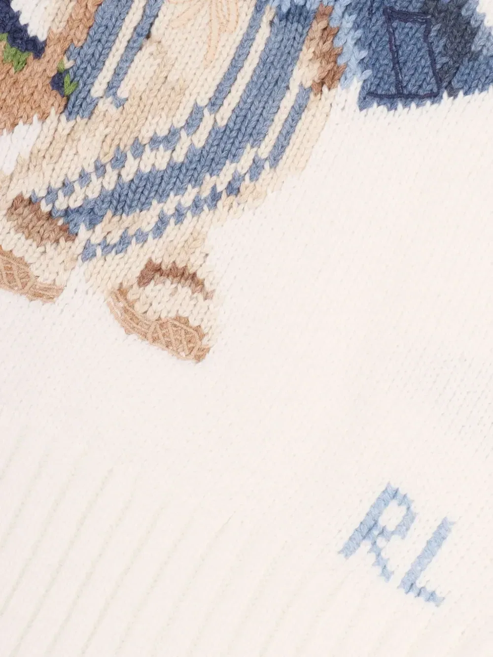 Свитер с интарсией Polo Bear Polo Ralph Lauren Kids, белый — фото 3
