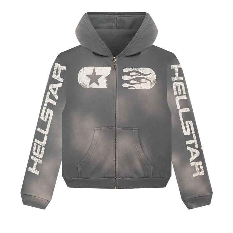 

Худи Hellstar Studios Zip Hoodie Grey, серый