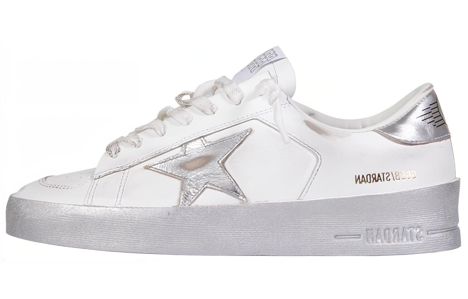 Женские кеды Golden Goose на толстой подошве, серебристый