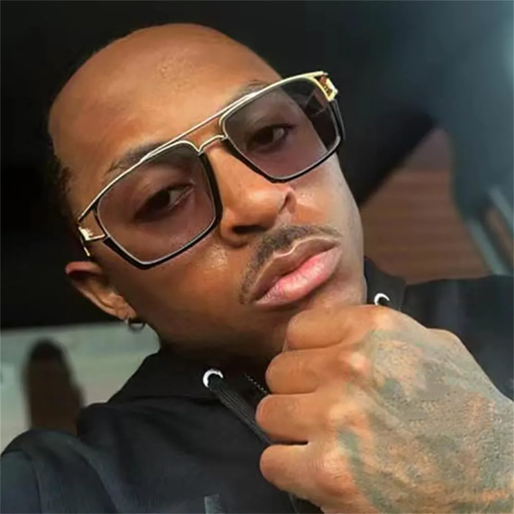 

Винтажные солнцезащитные очки в стиле хип-хоп-панк для мужчин, маленькие солнцезащитные очки для женщин, очки с защитой от ультрафиолета UV400 HDUBFY, Clear Black