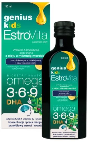 

Estrovita, Genius Kids, Омега-кислоты для детей, 150 мл