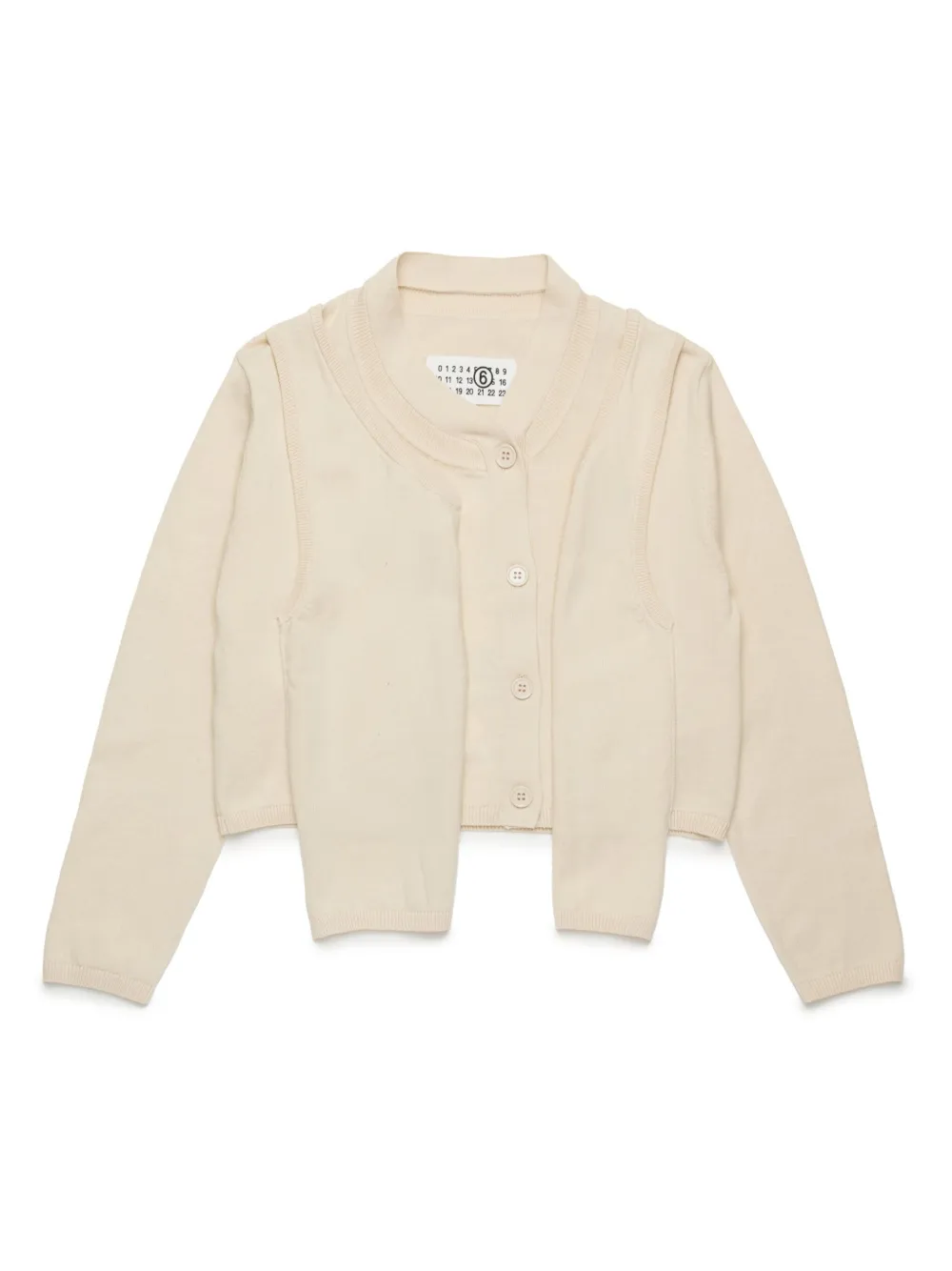 

Многослойный кардиган MM6 Maison Margiela Kids, нейтральный
