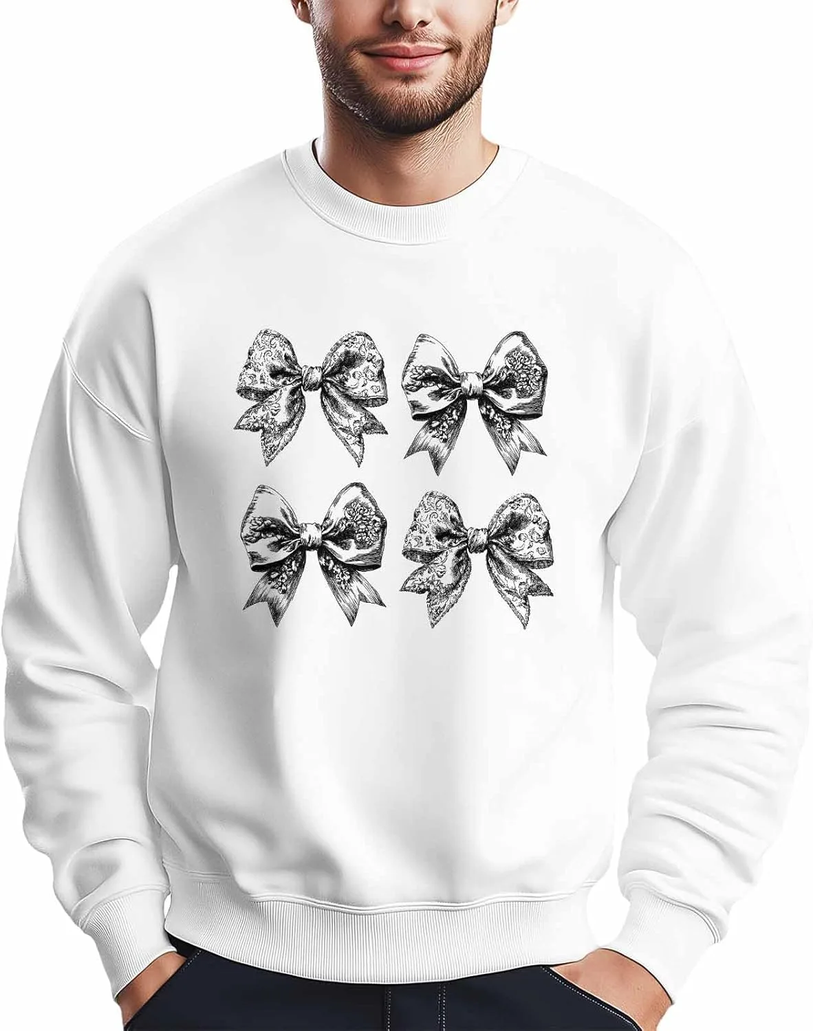 

Мужской свитшот с принтом "Sketch Bow" Winvebermior