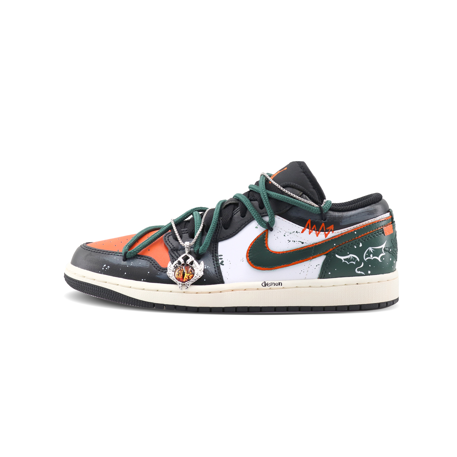 

Jordan Air 1 Twin Demon амортизация, износостойкие низкие кеды винтажные баскетбольные кроссовки мужские orange green