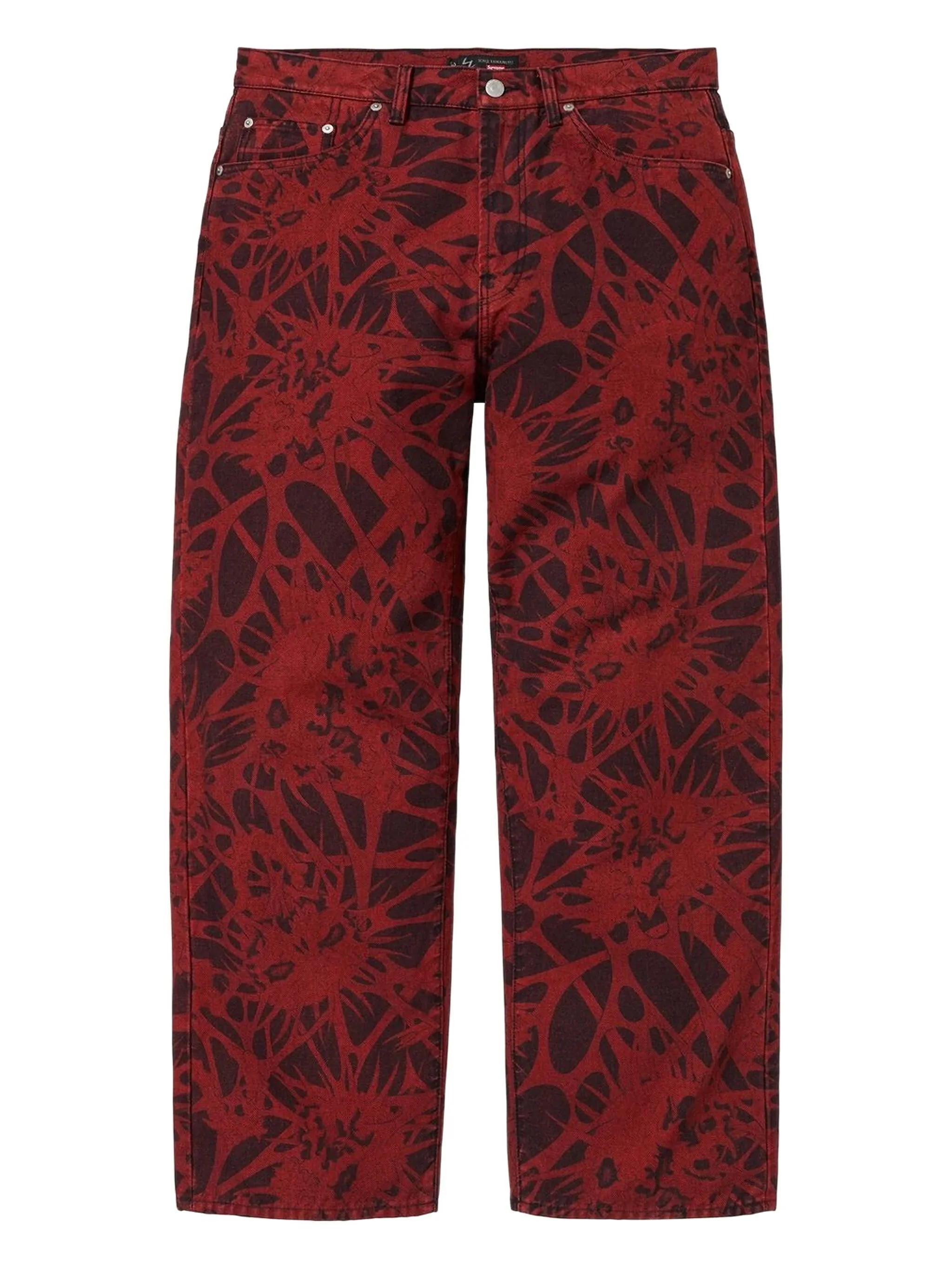 

Джинсы с пятью карманами Supreme, красный