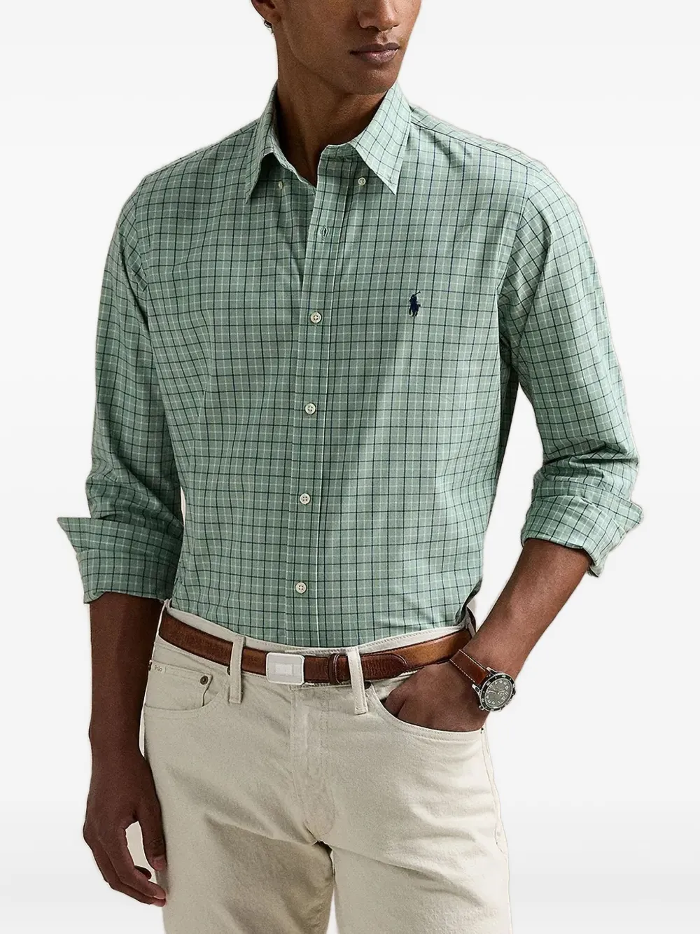 

Клетчатая рубашка с длинными рукавами POLO RALPH LAUREN, зеленый