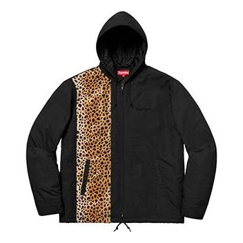 

Куртка ss19 cheetah hooded station jacket black Supreme, черный