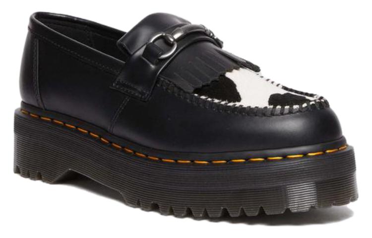 Лоферы Dr.Martens Adrian Snaffle Hair On & Leather Cow Print Kiltie Loafers 'Black' — фото 2