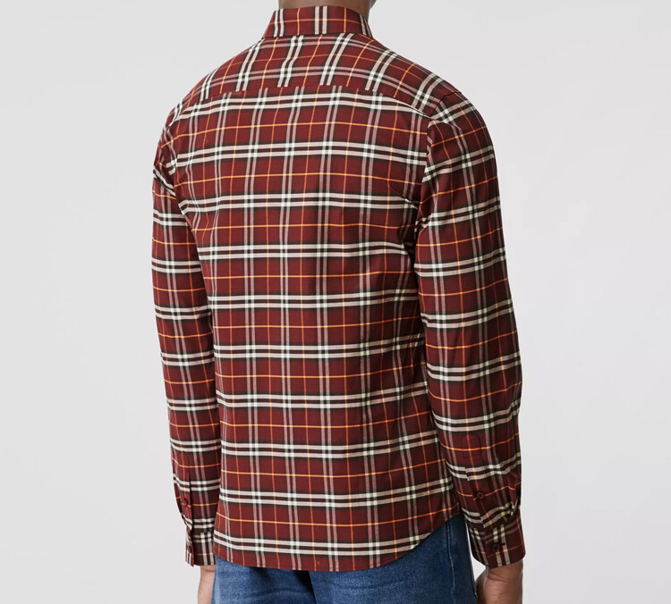 Рубашка мужская Burberry бордовый — фото 4