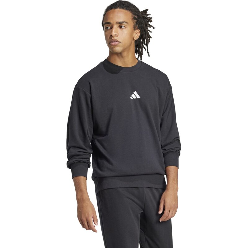 Свитшот essentials feelcozy французский трикотаж Adidas, черный — фото 4