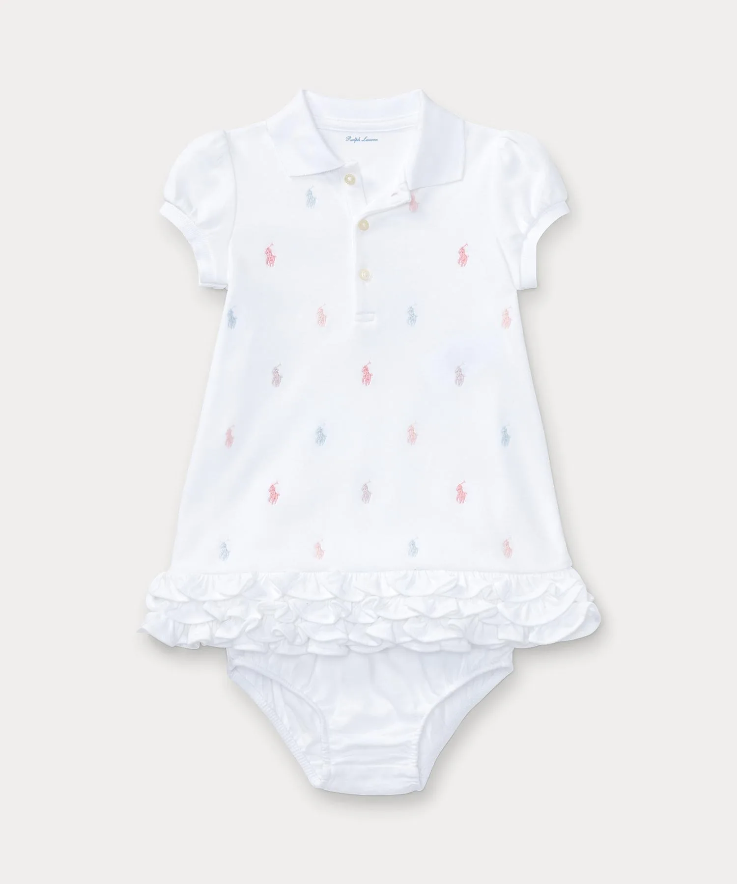 Детское платье POLO RALPH LAUREN CHILDRENSWEAR с рюшами и блумером