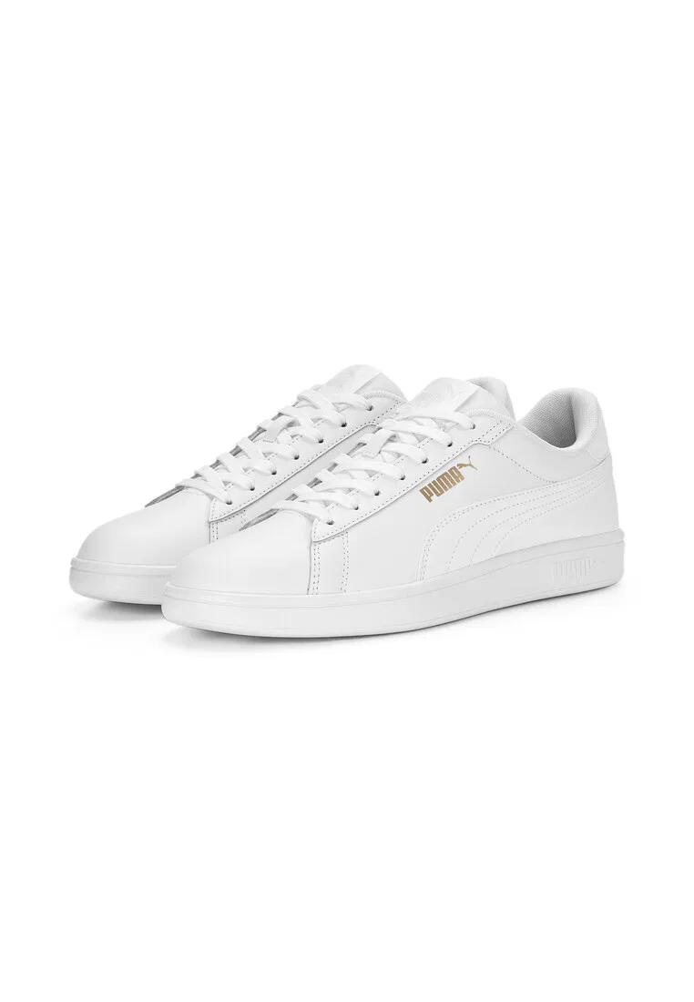Кроссовки мужские спортивные, кожаные, модель Smash 3.0, PUMA, белый