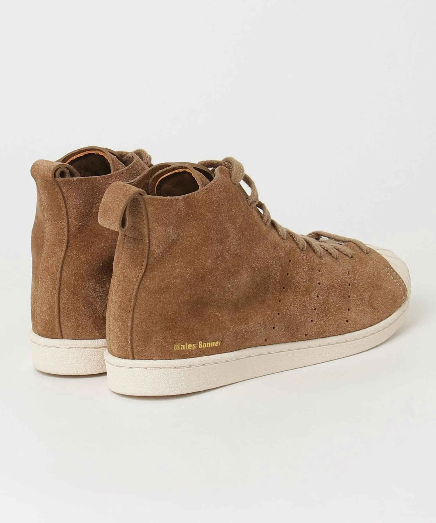 Мужские кожаные кроссовки Wales Bonner x adidas Superstar HI коричневые — фото 2