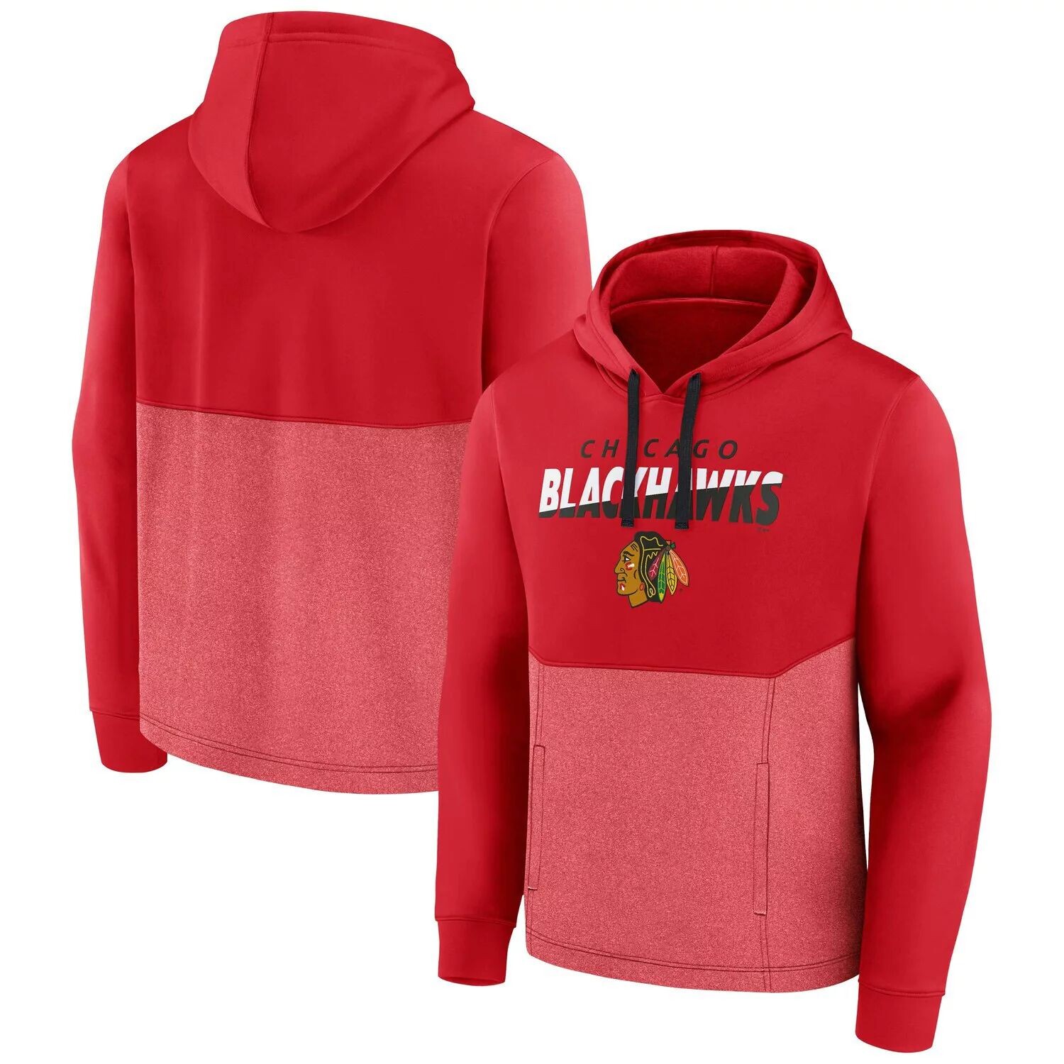 

Мужской красный пуловер с капюшоном Chicago Blackhawks Slash Attack Fanatics