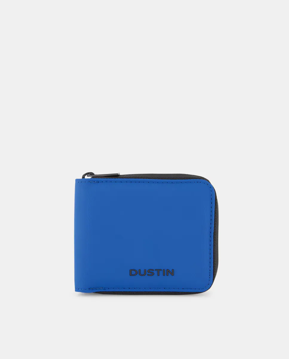 

Прорезиненный кошелек на молнии с текстурой Dustin, светло-голубой