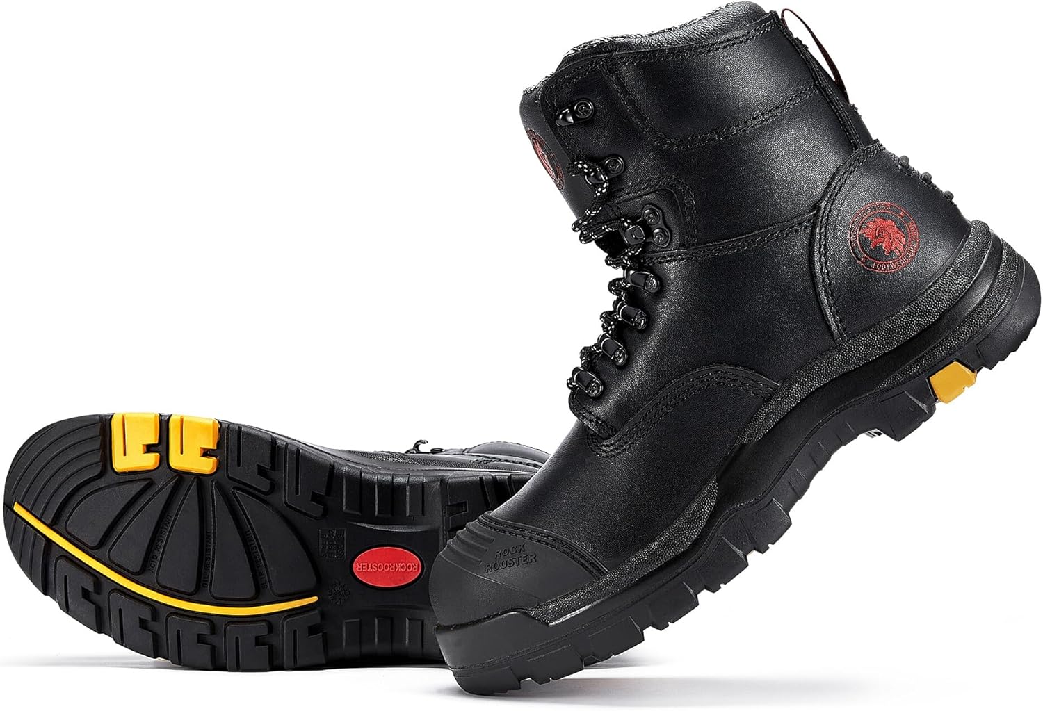 

Ботинки ROCKROOSTER для мужчин, 18 см, с металлическим носком, боковой молнией, кожаные, антистатические, дышащие, быстросохнущие (AK232Z - AK245Z), черный/стальной