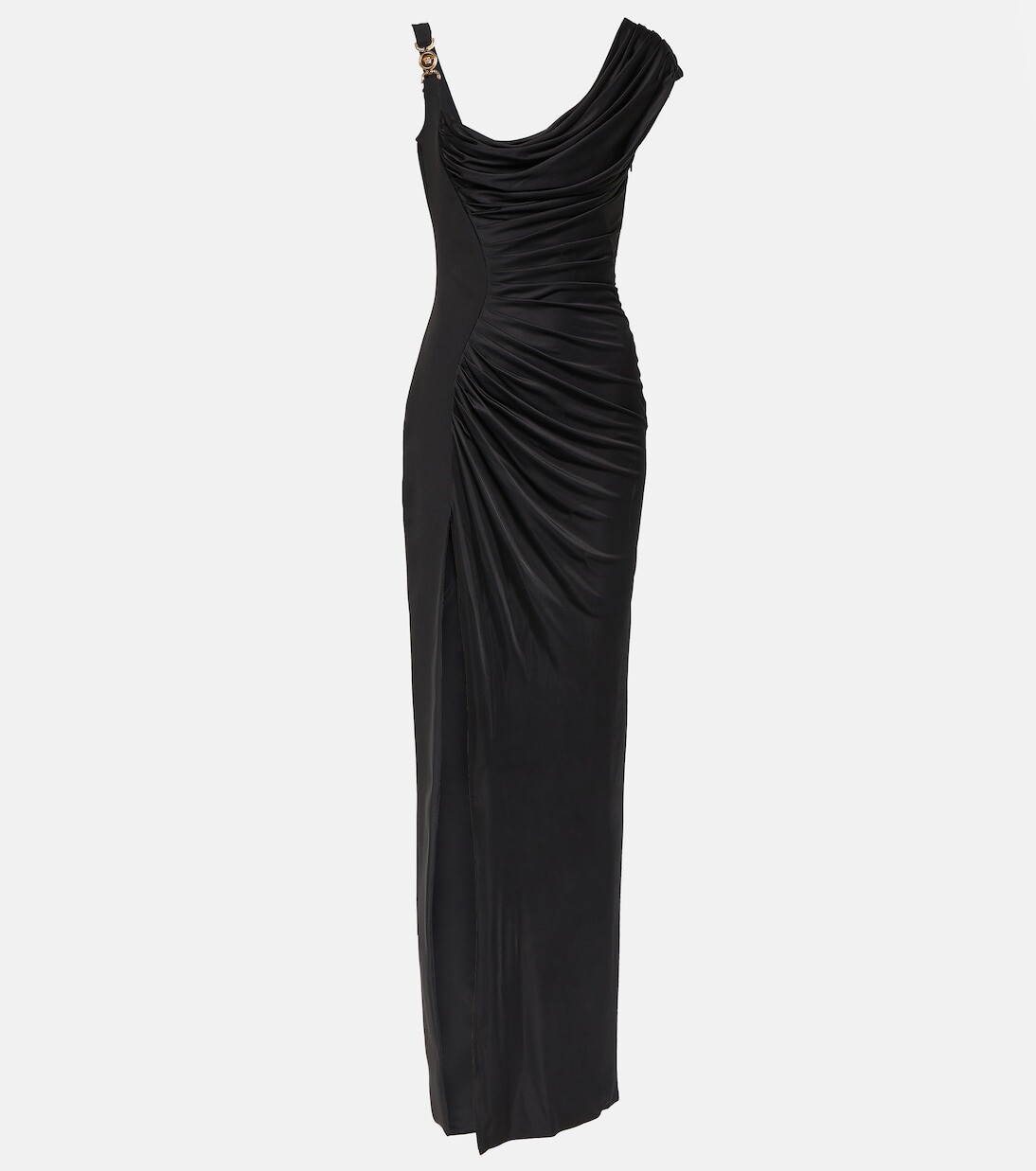 

Платье из драпированного джерси и крепа medusa '95 Versace, черный