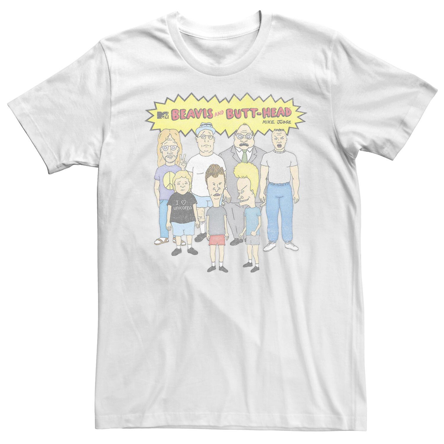

Мужская футболка с короткими рукавами и логотипом Beavis And Butthead Group Shot Licensed Character