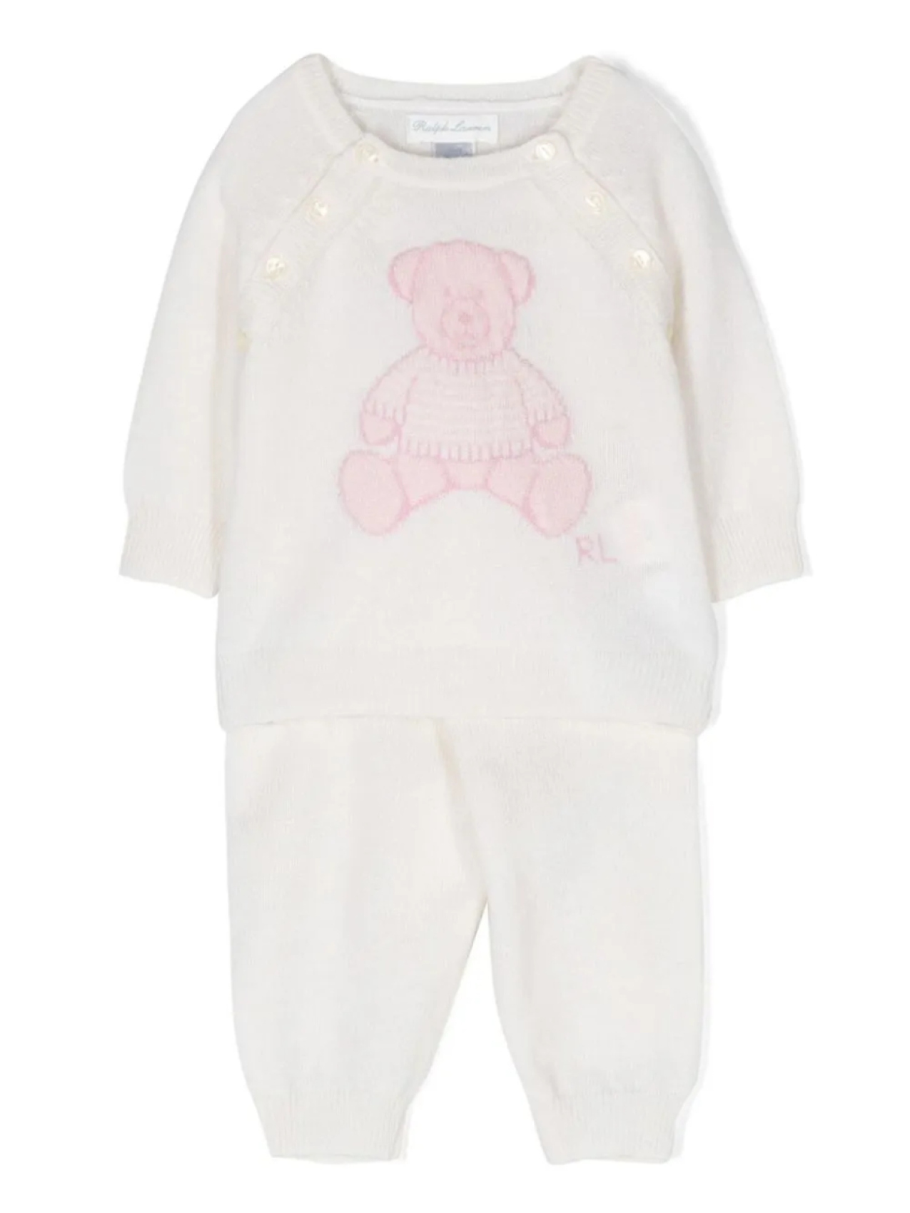 

POLO RALPH LAUREN KIDS комплект из топа и брюк вязки интарсия, белый