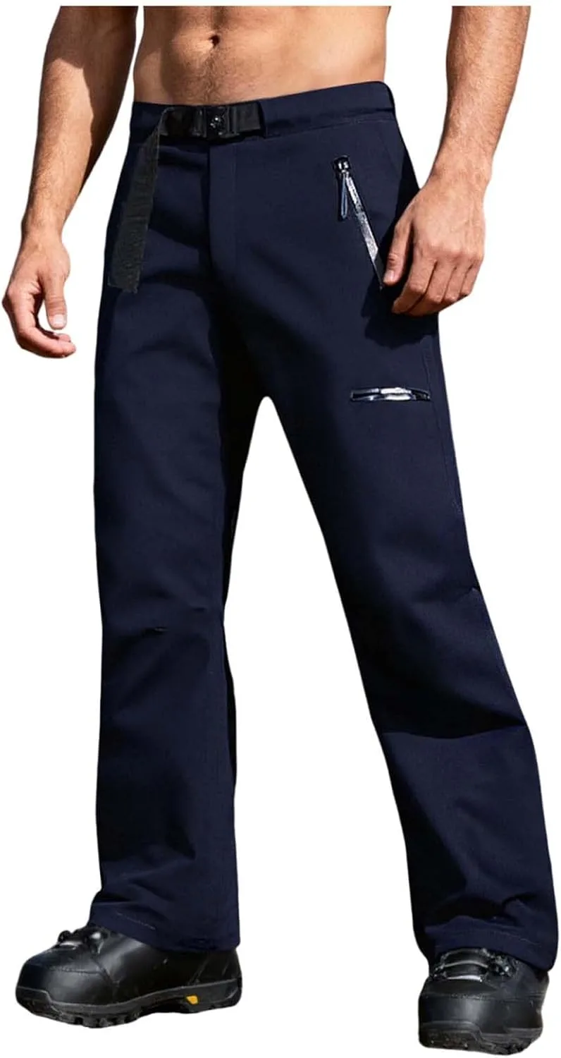 

Мужские лыжные штаны с молнией внизу, утепленные флисом