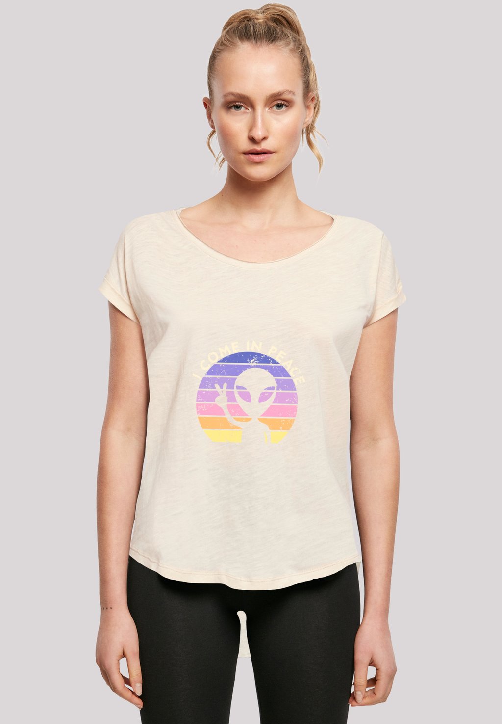 

Футболка с принтом ALIEN PEACE SUNSET F4NT4STIC, песочный
