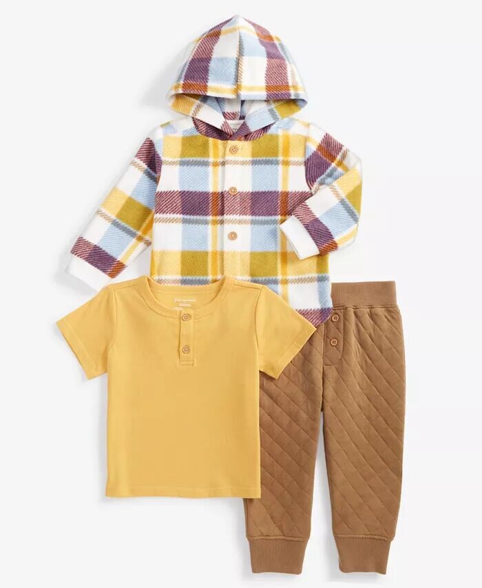 

Флисовая куртка, футболка и брюки с капюшоном для маленьких мальчиков, комплект из 3 предметов First Impressions, белый