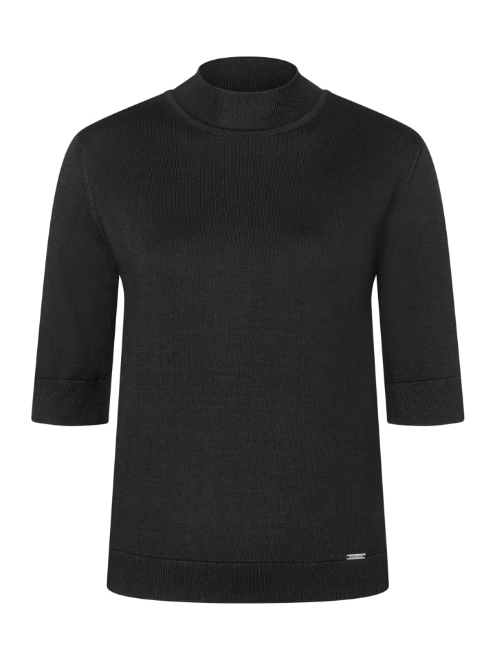 

легкий свитер с короткими рукавами и воротником-стойкой черного цвета More & More