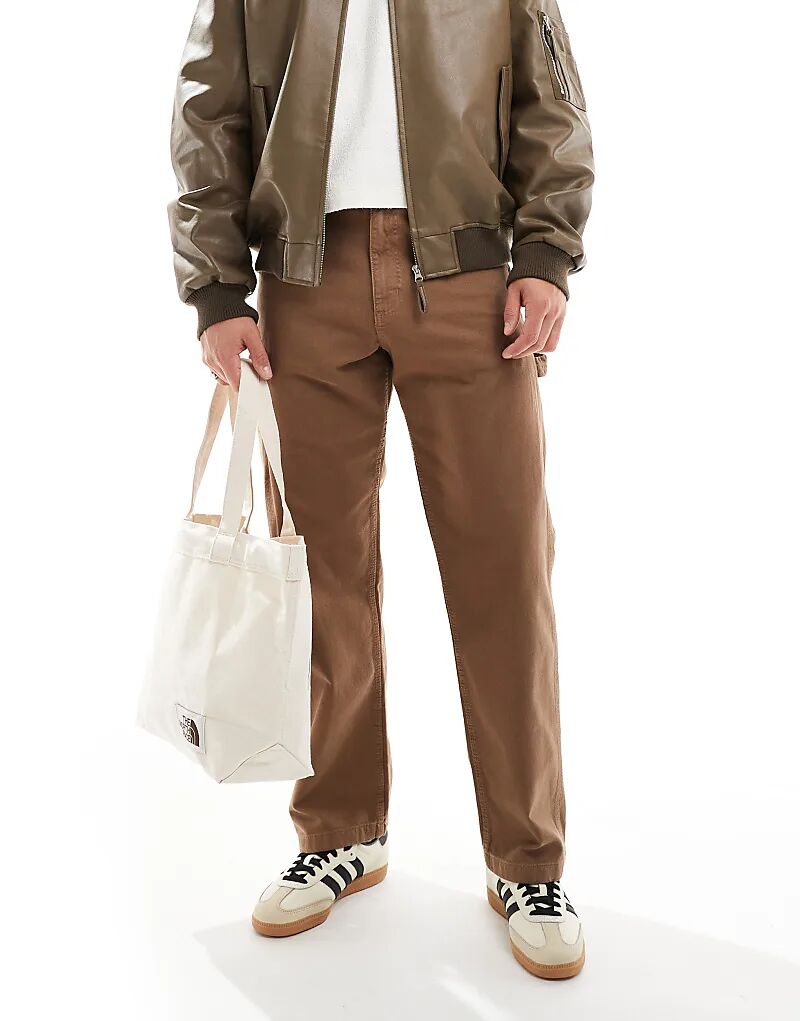

Свободные плотницкие брюки Jack & Jones Eddie в выстиранном коричневом цвете