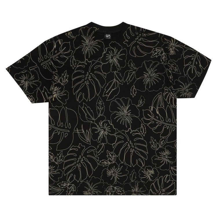 

Футболка Stussy Gear Hawaiian Flower 'Black/Gold', черный