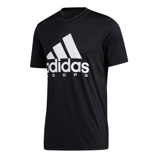 

Футболка bos hoops tee basketball sports round neck short sleeve black Adidas, черный