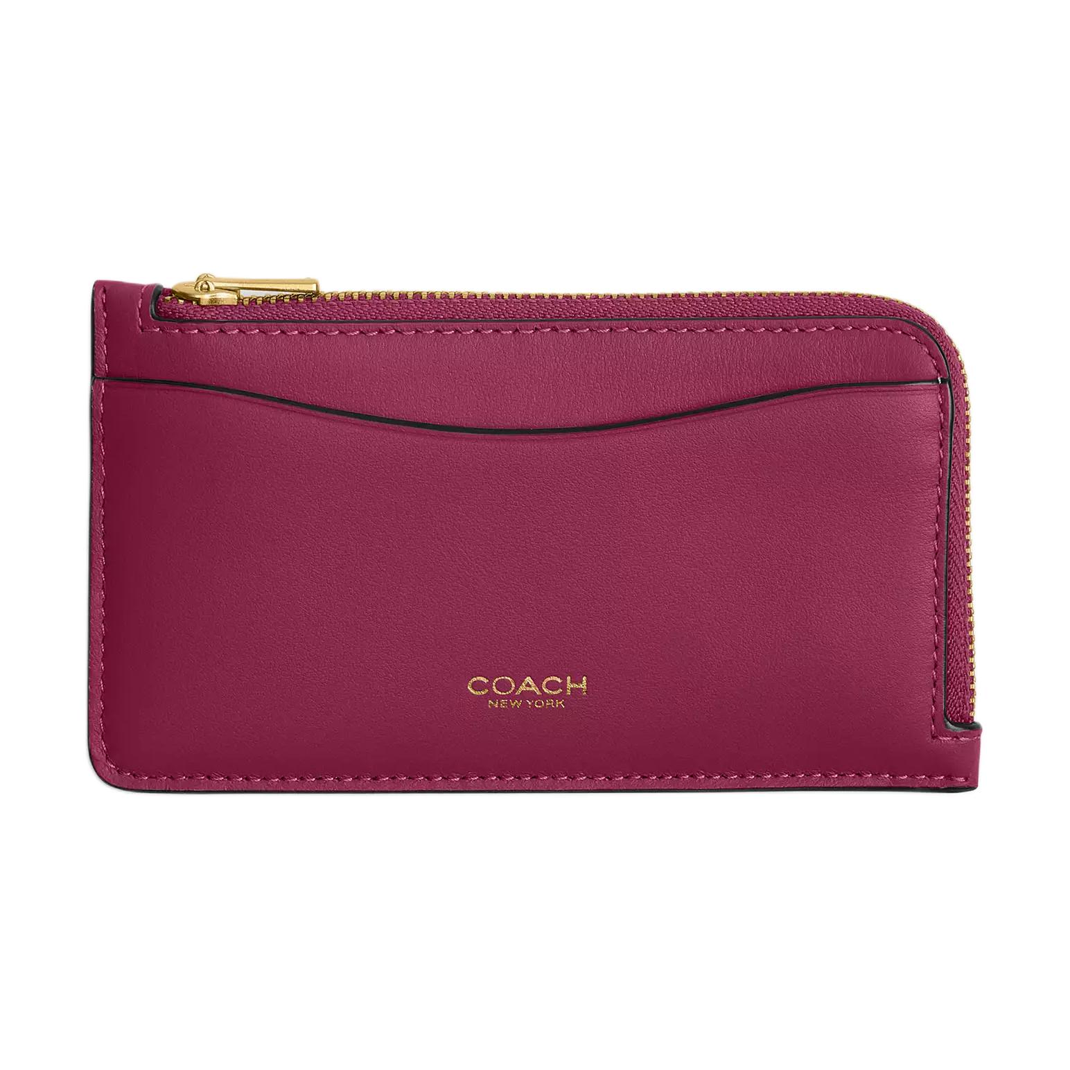 

COACH Мини-картхолдер из телячьей кожи для женщин тёмно-красный, Dark Red