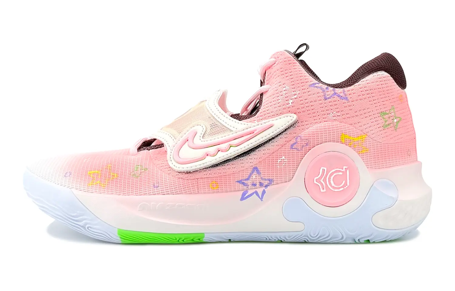 

Nike Баскетбольные кроссовки KD Trey 5 X с амортизацией, износостойкие, дышащие, низкие, мужские, желто-розовые