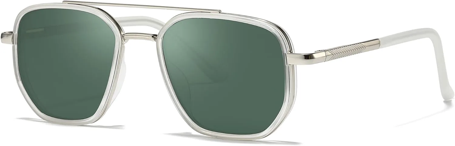 

Солнцезащитные очки-авиаторы для женщин, не спутывающиеся, поляризованные, модные солнцезащитные очки для путешествий и вождения DreamCalf, A04- White/Green