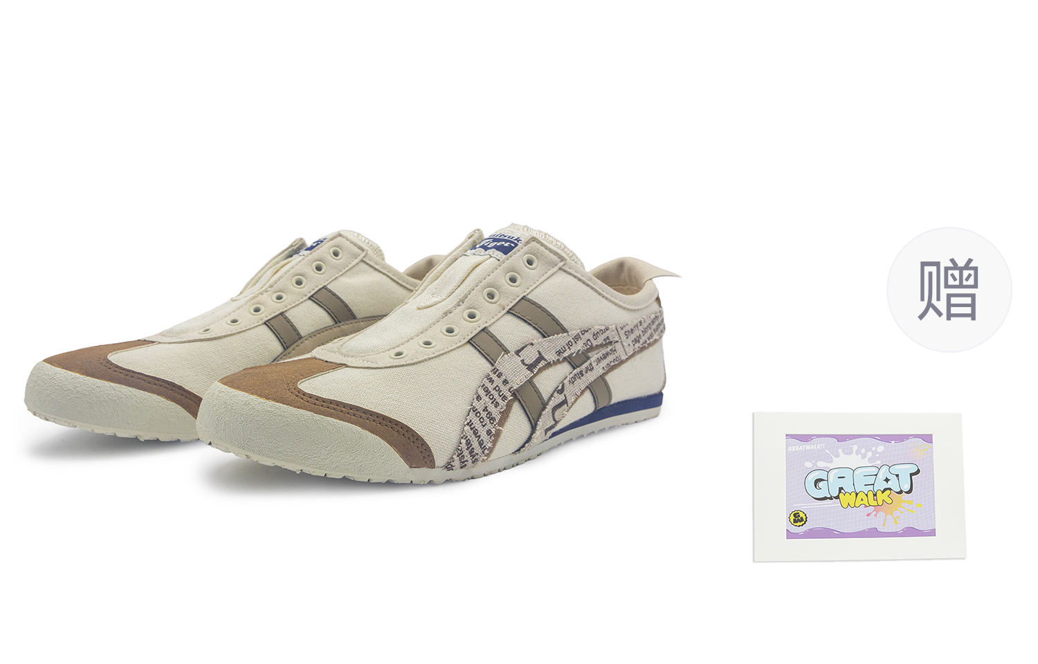 

Onitsuka Tiger Мексика 66 низкие кеды унисекс экрю с принтом, цвет Ecru, with Complimentary Print