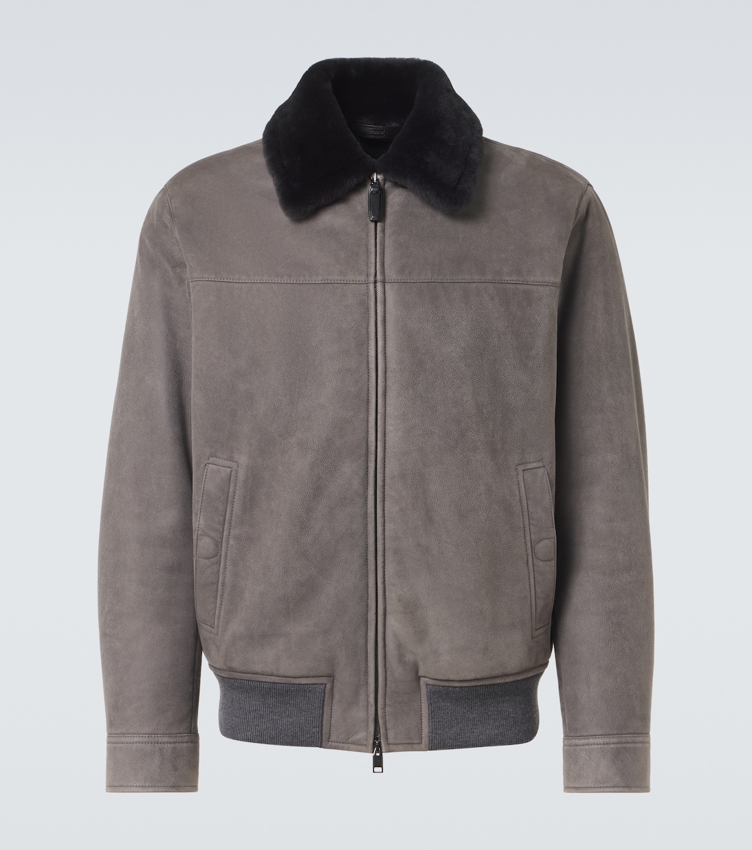 

Кожаная куртка-бомбер с отделкой из овчины Brioni, Graphite