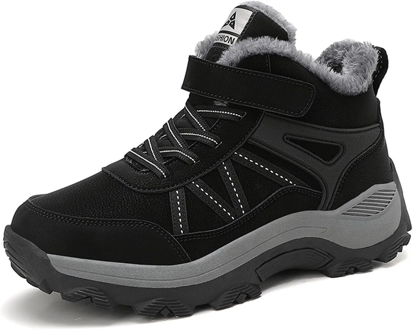 Мужские зимние ботинки Snow Boots - зимние ботинки на подкладке из плюша с бархатной вставкой, толстой подошвой, водонепроницаемые, с коротким голенищем, удобные зимние ботинки, нескользящая зимняя обувь для улицы 2025 года Qzeanxy, A01 Schwarz