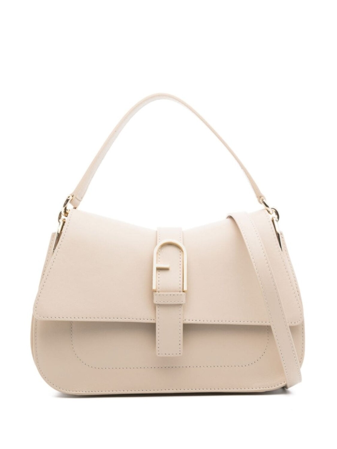 

Кожаная сумка-тоут Medium Flow Furla, бежевый