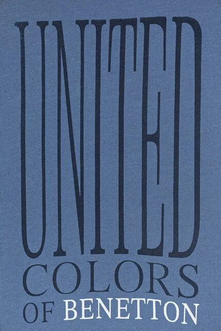 Худи детское с принтом United Colors of Benetton, синий — фото 3