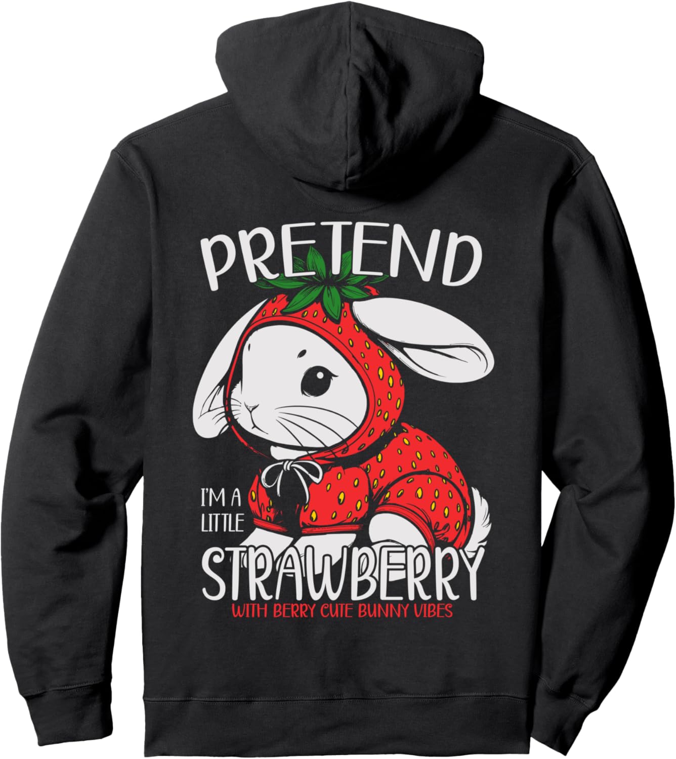 

Толстовка с изображением клубничного кролика и клубничного зайчика Strawberry Bunny Berry Bunnies Hare, черный