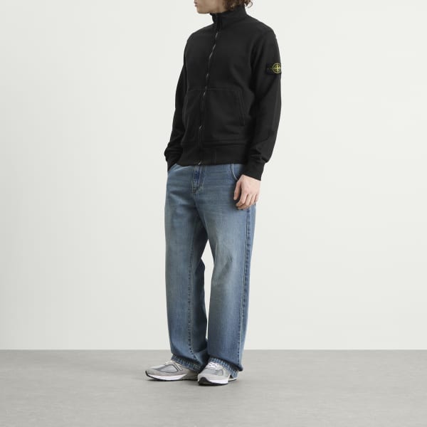Толстовка на молнии, окрашенная в готовом виде Stone Island, черный — фото 4