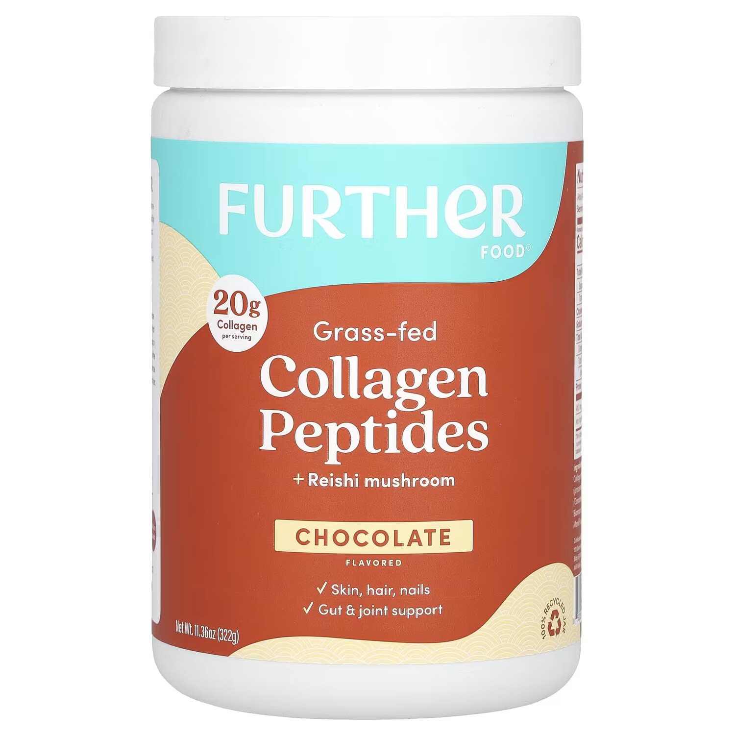 

Коллагеновые пептиды Further Food с грибами рейши, 322 г
