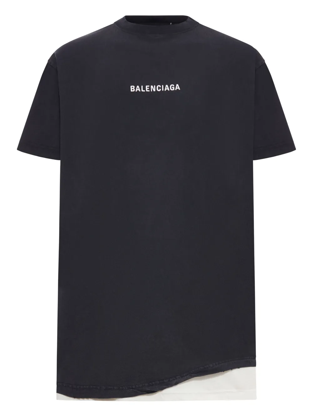 

Многослойная хлопковая футболка BALENCIAGA, черный
