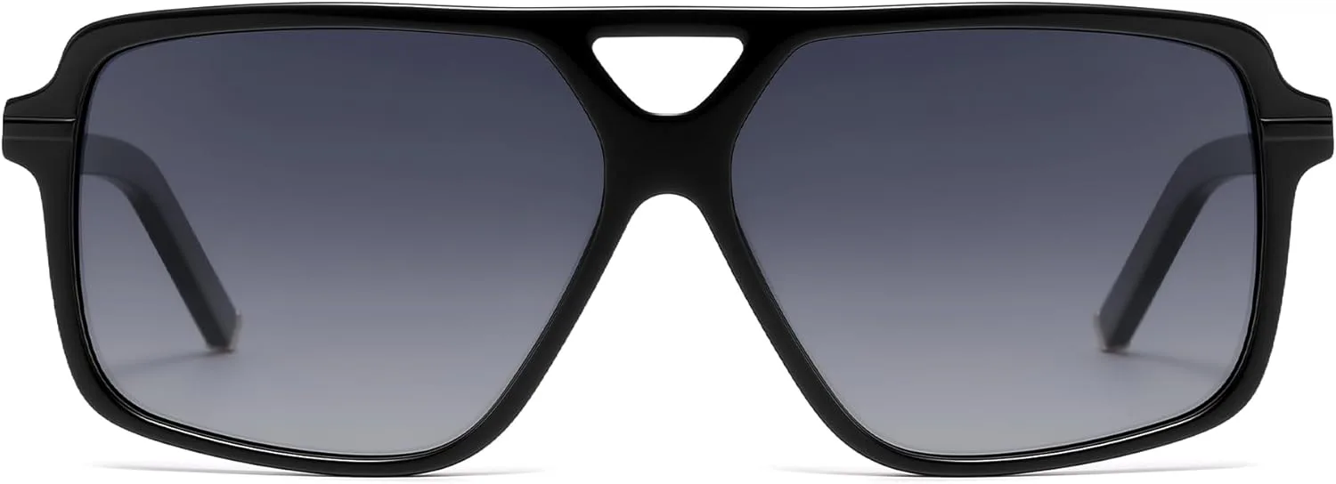 

Солнцезащитные очки-авиаторы SOJOS квадратной формы для мужчин и женщин, поляризованные, с ацетатной оправой, в стиле ретро, ​​с защитой от УФ-излучения, Black/Grey