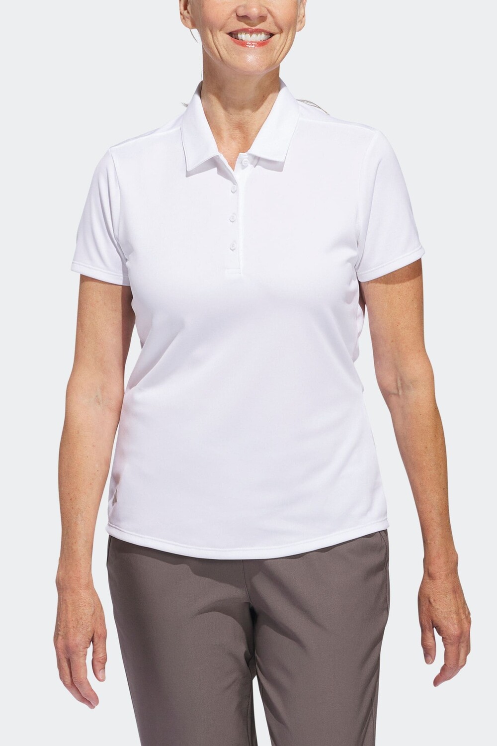Однотонная женская рубашка-поло с короткими рукавами Adidas Golf, белый — фото 2